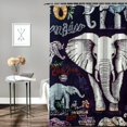 thumbnail image 2 of Autua Elephant Tapestry Maximalism Shower Curtain Set for Bathroom Decoration with Hooks 69"x72, 2 of 7