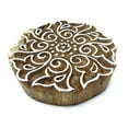 thumbnail image 2 of Handcarved Wood Block Art Floral Decorative Textile Printing Blocks, 2 of 2