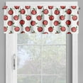 thumbnail image 4 of Ambesonne Fruits Valance & Curtain, Cartoon Apple Fruit Pattern, 55"x45", Dark Coral White Green, 4 of 6