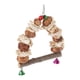 thumbnail image 1 of Columpio para masticar loros pecanas saludables Columpio de madera seguro para pájaros de pie con campanas para tortolitos para cacatúas ANGGREK Otros, 1 of 8