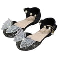 thumbnail image 5 of Big Girls Shoes Bow Knot 𝐃iamond Shiny Sandals Shoes High Heels Show Shoes Toddler Winter Shoes Kids High Heels Fashion Open Toe Sandals, 5 of 8