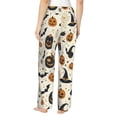 thumbnail image 2 of Halloween Pajama Pants Women, halloween-pumpkins-bats-witch-hat Soft Lounge PJ Yoga Pants, Womens Sleepwear Pajama Bottom, 2 of 7