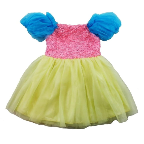 Wenchoice Girl's Blue & Pink Princess Dress - M(3T-4T)