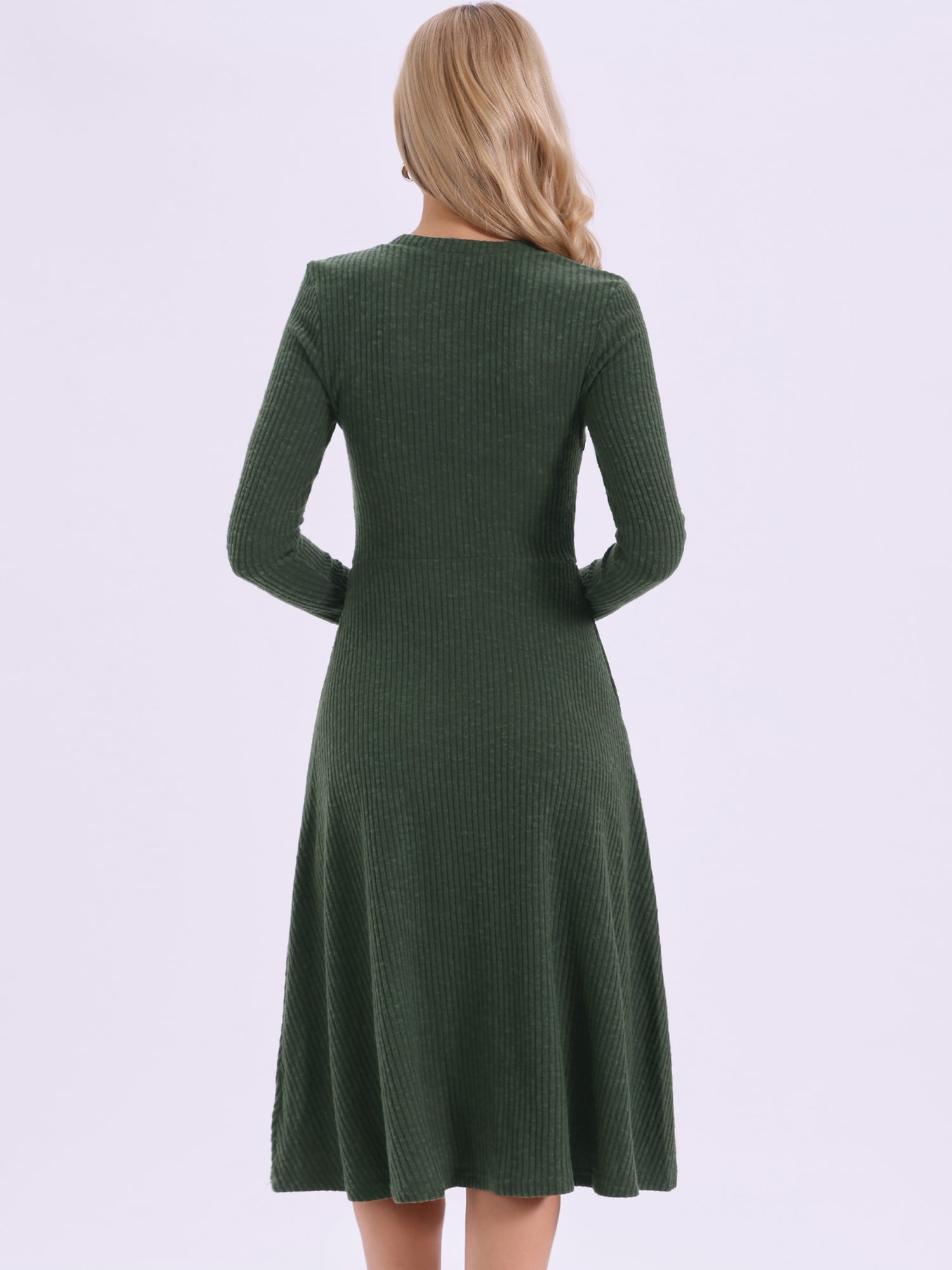 DARING DIVA Midi Pullover Knit Sweater Dress L Deep Green