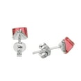 thumbnail image 2 of 3.5 mm Orange-Red Crystal Cube .925 Sterling Silver Stud Earrings, 2 of 4