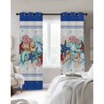 thumbnail image 3 of Navy Starfish Summer Blackout Curtains, Light Blocking Print Window Curtains, Ocean Conch Coral Coastal Shell Thermal Insulated Window Drapes for Living Room Kitchen Cafe 2 Panels, 84"W x 84"L, 3 of 9