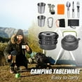thumbnail image 3 of Camping Cookware Kit Outdoor Cooking Set Aluminum Equipment Outdoor Pot Travel Tableware Kitchen Hiking Picnic BBQ, 3 of 9