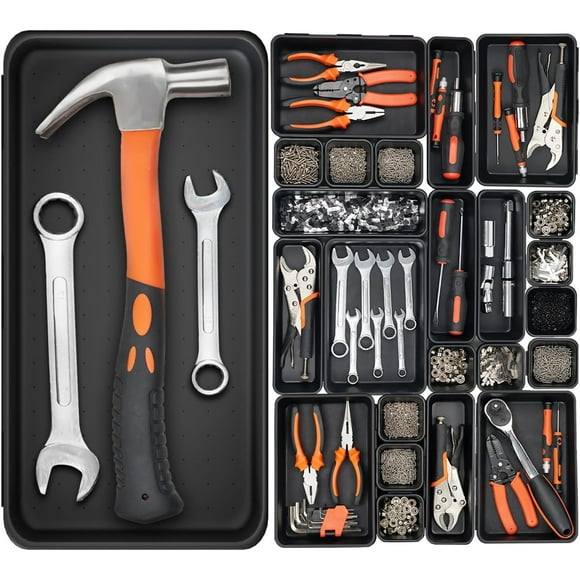 shiyou-20 Pack Tool Box Organizer Tray, 5-sizes Large 12'' Tool Box Organizers And Storage, For Hammer, Wrench, Screw, Small Parts Toolbox Organization, Tool Cart Chest Garage Drawer Organizer Tray,