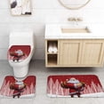 thumbnail image 2 of FMSHPON Christmas 4 Piece Bathroom Set Shower Curtain Bath Rug Contour Mat and Toilet Lid Cover, 2 of 5