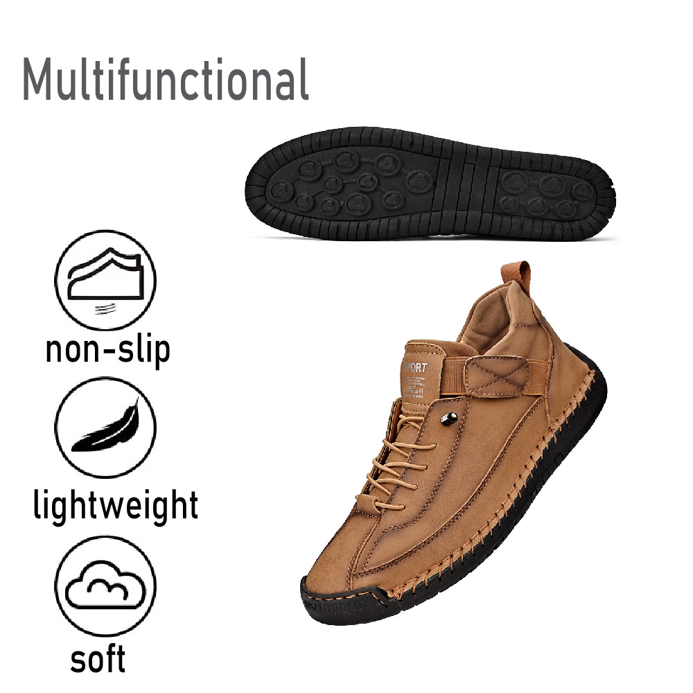 Mens Business Casual Shoes Comfortable Fashion Sneakers Lightweight Hiking Shoes Breathable Outdoor Shoes Brown 10 US