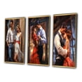 thumbnail image 3 of Designart "Young Couple Painting Before the Dance" Couple Framed Wall Art Set Of 3 - White Glam Frame Gallery Set For Office Decor, 3 of 6
