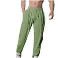 thumbnail image 4 of Puntoco Cargo Shorts Drawstring Pants,Men'S Fashion Casual Solid Color Pockets Elastic Rope Pants Sports Fitness Pants Green 6(M), 4 of 4