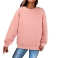 thumbnail image 2 of VISALY Pullover Crewneck Sweatshirt Cotton Sweaters Oversized Sweatshirts Hoodies Pullover Sweaters Casual Comfy Fall Fashion Outfits Clothes Basic Sweatshirt Basic Tops Comfort Sweatshirt Pink Xl, 2 of 6