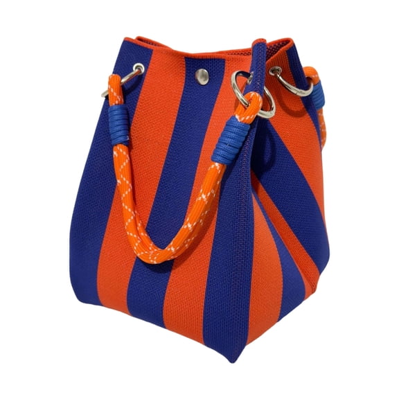 YIEMEEN Small Purse Handbags Striped Knitted Toted Bag,Handcraft Crochet Bucket Bags