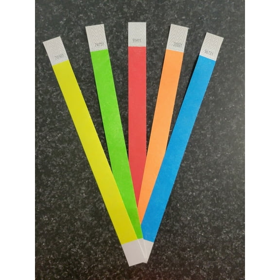 100  3/4"  PAPER WRISTBANDS IN 5 COLORS ,WRISTBANDS,WRISTBANDS FOR EVENTS