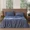 Blue, variant on MooMee Flat Sheet Only 100% Washed Cotton Linen Like Textured Breathable Lightweight (Tannish Linen Grey, King 108" x 102")