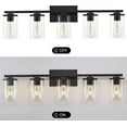 thumbnail image 4 of 5-Light Bathroom Light Fixtures, Black Bathroom Vanity Light with Clear Glass Shade, Vanity Lights for Bathroom Lighting Hallway, 4 of 8
