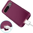 thumbnail image 2 of KOMI for Google Pixel 9 Case,Google Pixel 9 Pro Case Shockproof Dust/Drop Proof 3-Layer Full Body Protection [Without Screen Protector] Rugged Heavy Duty Cover Case for Pixel 9/9 Pro, Purple/Pink, 2 of 5