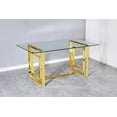 thumbnail image 1 of K-Living Livya Tempered Glass Dining Table Top with Gold Stainless Steel Base, 1 of 1