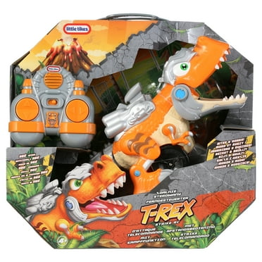 Little Tikes T-Rex Strike RC Remote Control Chompin' Dinosaur Toy Vehicle Car with Full 360 Degree Spins That Roars, Plays Music and SFX- Gifts for Kids, Toys for Boys & Girls Ages 4 5 6  Years Old