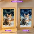 thumbnail image 2 of Hello Winter Manx Welcome Snowy Night Watercolor Vintage Acrylic Plaque with Wood Photo Frame Box Cat Lover Kitten Owner Gifts Light Box - 01011, 2 of 5