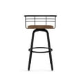 thumbnail image 3 of Amisco Brisk 26 In. Swivel Counter Stool - Light Brown Distressed Wood / Black Metal, 3 of 10