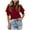 Wine, variant on Women's Puff Sleeve Tops Summer Crewneck Loose Casual Blouse Shirts Khaki M