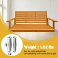 thumbnail image 3 of Innovaze 4.5 ft Wooden Porch Swing with Hanging Chains, 7mm Springs, Heavy Duty 800 LBS, Amber Tone, 3 of 7