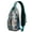 Blue-green-21, variant on Tiger Print Sling Backpack, Lightweight Crossbody Daypack with Roaring Bengal Face Art, Tribal Jungle Stripes Design, Anti-theft Travel Bag for Wild Lover, Students, City Walk, Gym Use