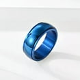 thumbnail image 6 of 8mm Blue/Black Stainless Steel High Polished Spinner Band Male's Ring Size 6-13, 6 of 6