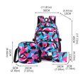 thumbnail image 2 of Girls Backpack 3PCS Color Block Backpack with Lunch Box Pencil Case Shcool Backpack for Kids Girls Gifts, 2 of 5