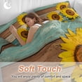 thumbnail image 5 of Sunflower Duvet Cover Set, Yellow Spring Flora Botanical Teal Brown Wooden Soft Duvet Cover Twin Size Bedding Set 4 Pieces, 1 Quiltcover and 2 Pillowcases with Zipper, 1 Bed Sheet for All Seasons, 5 of 9