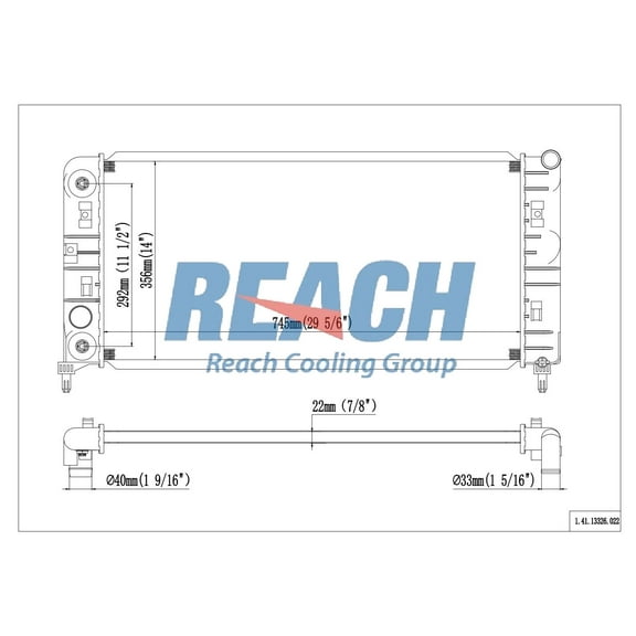 REACH 41-13326 Radiator for 13-12 Chevrolet Impala, Automotive Radiator Replacement Part