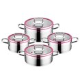 thumbnail image 1 of Discount World HD-CS-1272 Vita Stainless Steel Cookware Set, Pink - 8 Piece, 1 of 1