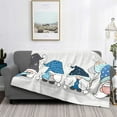 thumbnail image 2 of Honeii Snow Gnome for Winter print throw blanket, crafted from cozy cotton flannel, offers versatile home decor as a bedding suitable for all seasons.-60"x50", 2 of 6