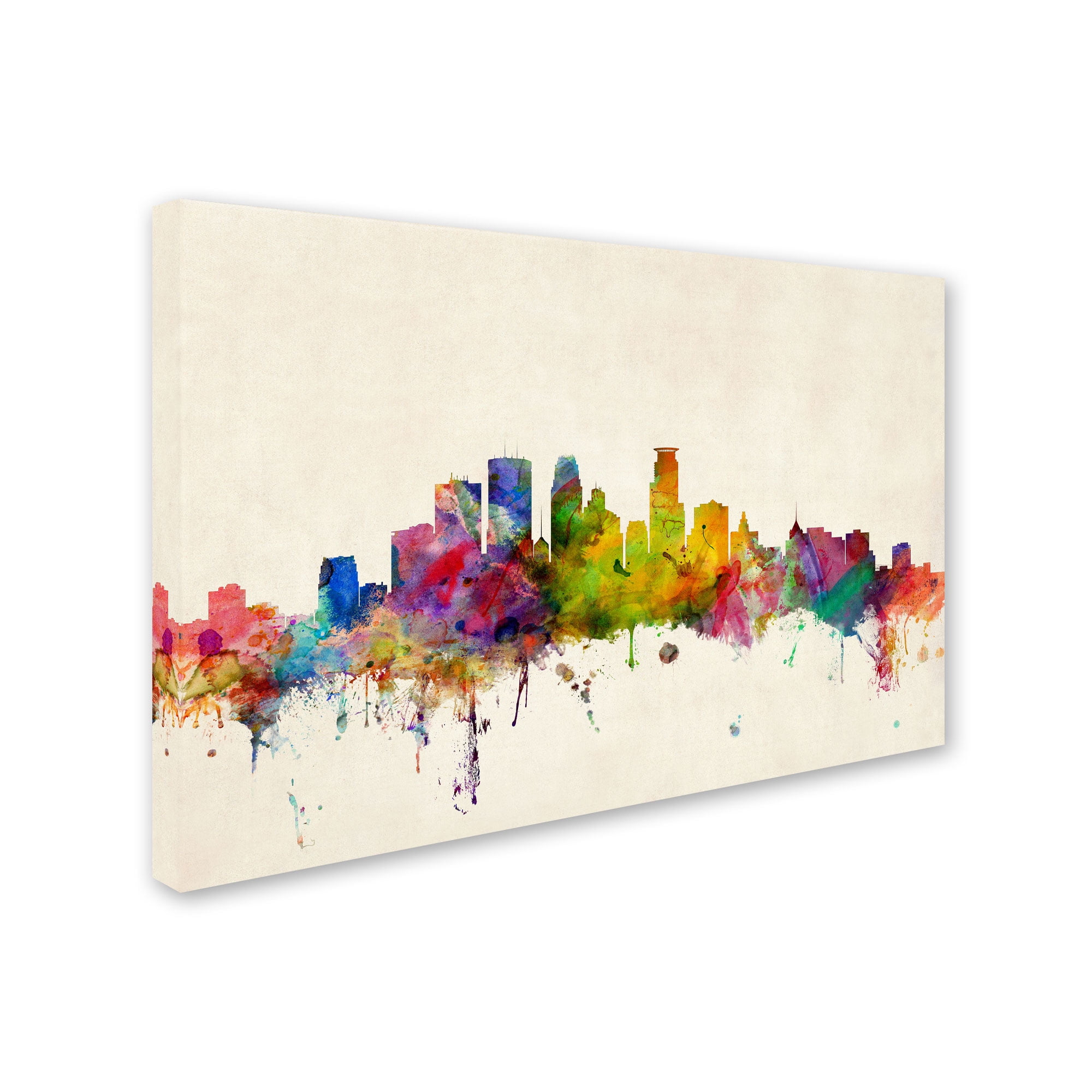 Trademark Fine Art "Minneapolis, Minnesota" Canvas Art by Michael Tompsett