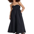 thumbnail image 2 of PENGXIANG une-Ligne Robe avec Poches Femmes Midi Robe avec Cravate Bretelles Spaghetti pour un Look d'Été Élégant, 2 of 6