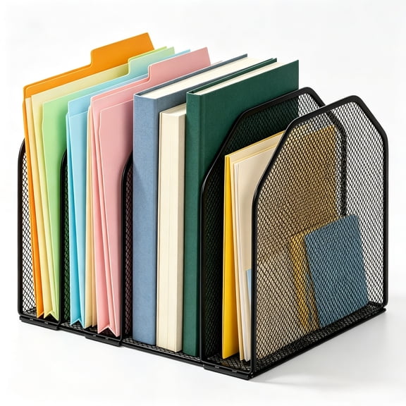 Chenhw 5-Tier Metal Mesh Desktop File Organizer – Vertical Stand for Office & Home