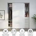 thumbnail image 2 of JUBEST Bypass Sliding Door Hardware 96", Aluminum Bypass Wardrobe Closet Door Hardware Set with Finger Pull Included, Smoothly and Quietly, for 2 Door System, Easy to Install, 2 of 7