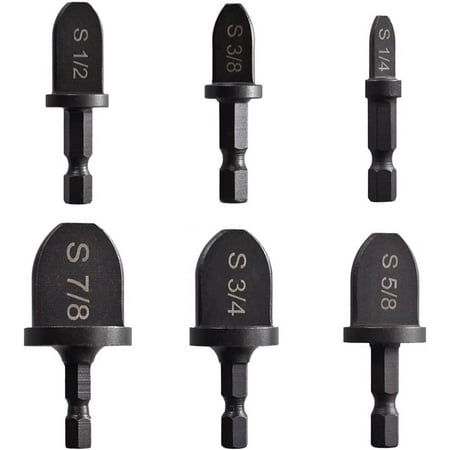 

Egebert HVAC Tube Swaging Tool 6PC Drill Bit Set Copper Pipe Expander Bit for Air Conditioner Repairing Include 7/8 3/4 5/8 1/2 3/8 and 1/4 Hex Shank for Impact Drill and Power Drill