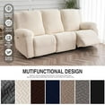 thumbnail image 6 of Recliner Sofa Cover Stretch Couch Covers, Sofa Slipcover for Reclining Couch Thick Jacquard Furniture Protector Washable (Beige, 3 Seat), 6 of 8