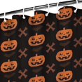 thumbnail image 3 of Halloween Pumpkin & Bones Pattern Shower Curtain 36"x72" ,Bathroom Decorative Shower Curtains Set with 12 Hooks,Modern Waterproof Washable Shower Curtain, 3 of 6
