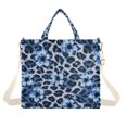 thumbnail image 7 of FORMRS Womens Corduroy Tote Bag Crossbody Shoulder Purse Handbag with Detachable Strap, Blue Floral Leopard Pattern, 7 of 7