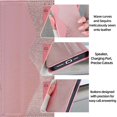 thumbnail image 4 of Wallet Case for iPhone 13 with Card Slots & Wallet Pocket, Wave Curves and sequins meticulously sewn PU Leather Cover Kickstand Magnetic Shockproof TPU Bumper Flip Folio Case,Rosegold, 4 of 9