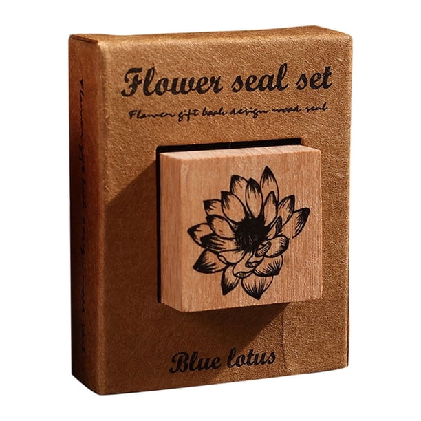 RKSTN a seals Flower Ritual Seals Flowers And Rites Collection Decorative Hand Tent Seals Vintage Wood Children's Seals Plant Flower And Grass Material Printing And Painting