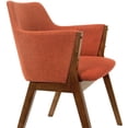 thumbnail image 6 of Renzo Orange Fabric and Walnut Wood Dining Side Chairs - Set of 2, 6 of 8