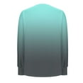 thumbnail image 6 of VgaVtl Fall Winter T-Shirts Women Long Sleeve Oversized Ladies Tops Fancy Green Casual Pleated Gradient Color Shirts,L, 6 of 6