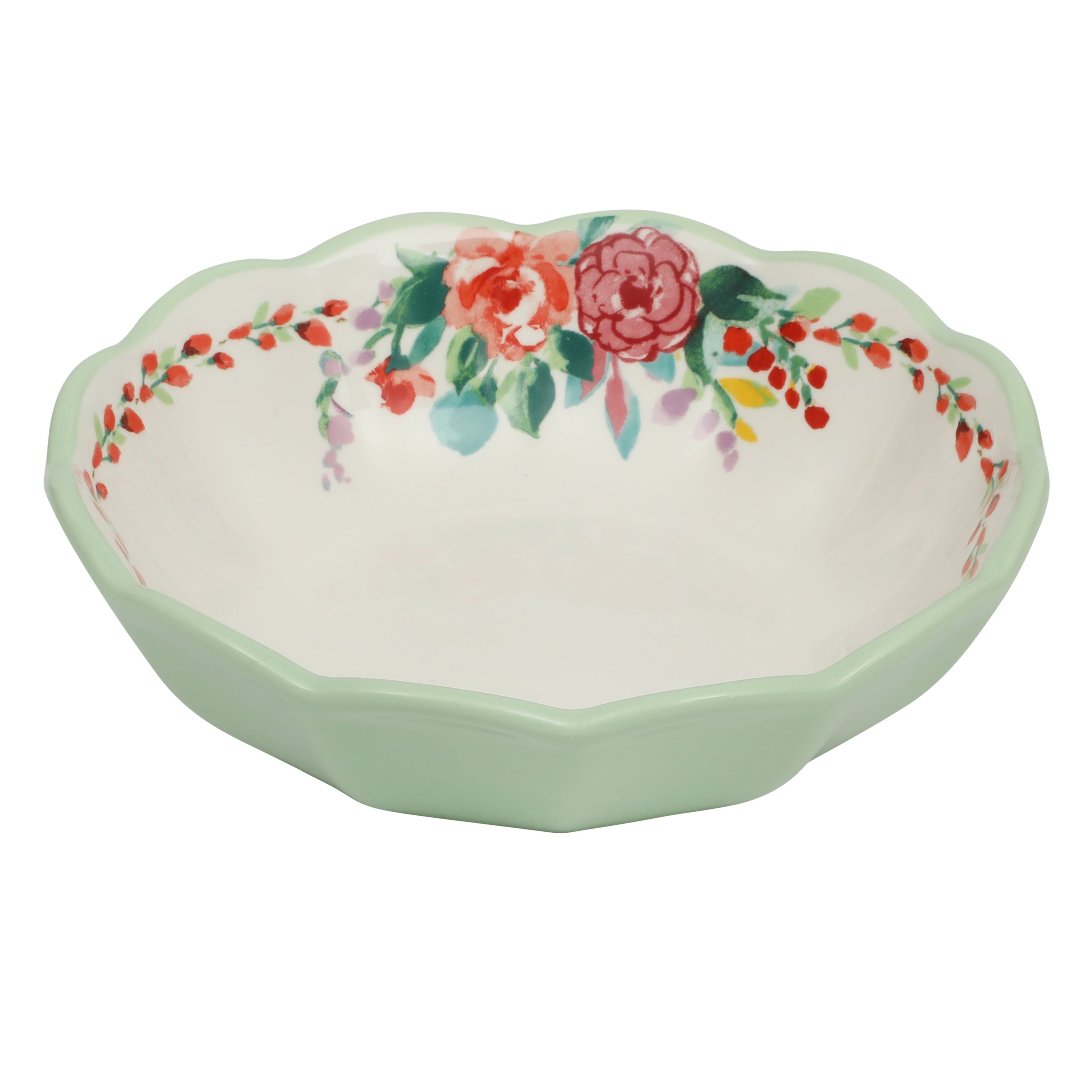 The Pioneer Woman Painted Meadows Green Floral Cereal Bowl, 7.27 in