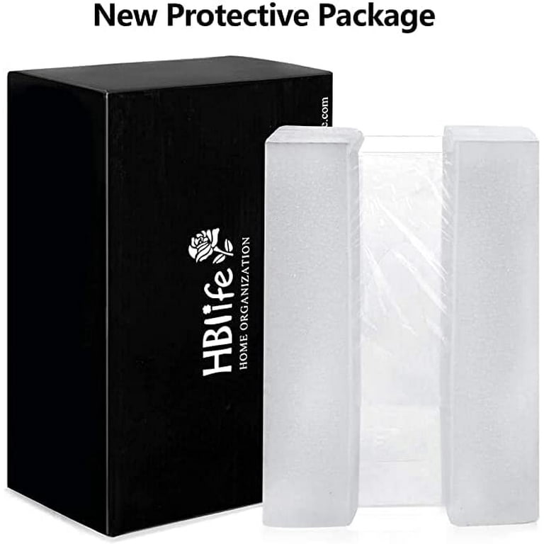 HBlife Tissue Dispenser Box Cover Rectangular Clear Acrylic Mask Case  Holder with Magnetic Bottom, Dryer Sheet Holder for Car, Bathroom, Laundry