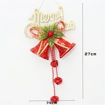 EWASWON Red Christmas Jingle Bell String Ornaments - Merry Christmas Tree Garland Decor, Holiday Hanging Bell Pendant for Home & Gifts